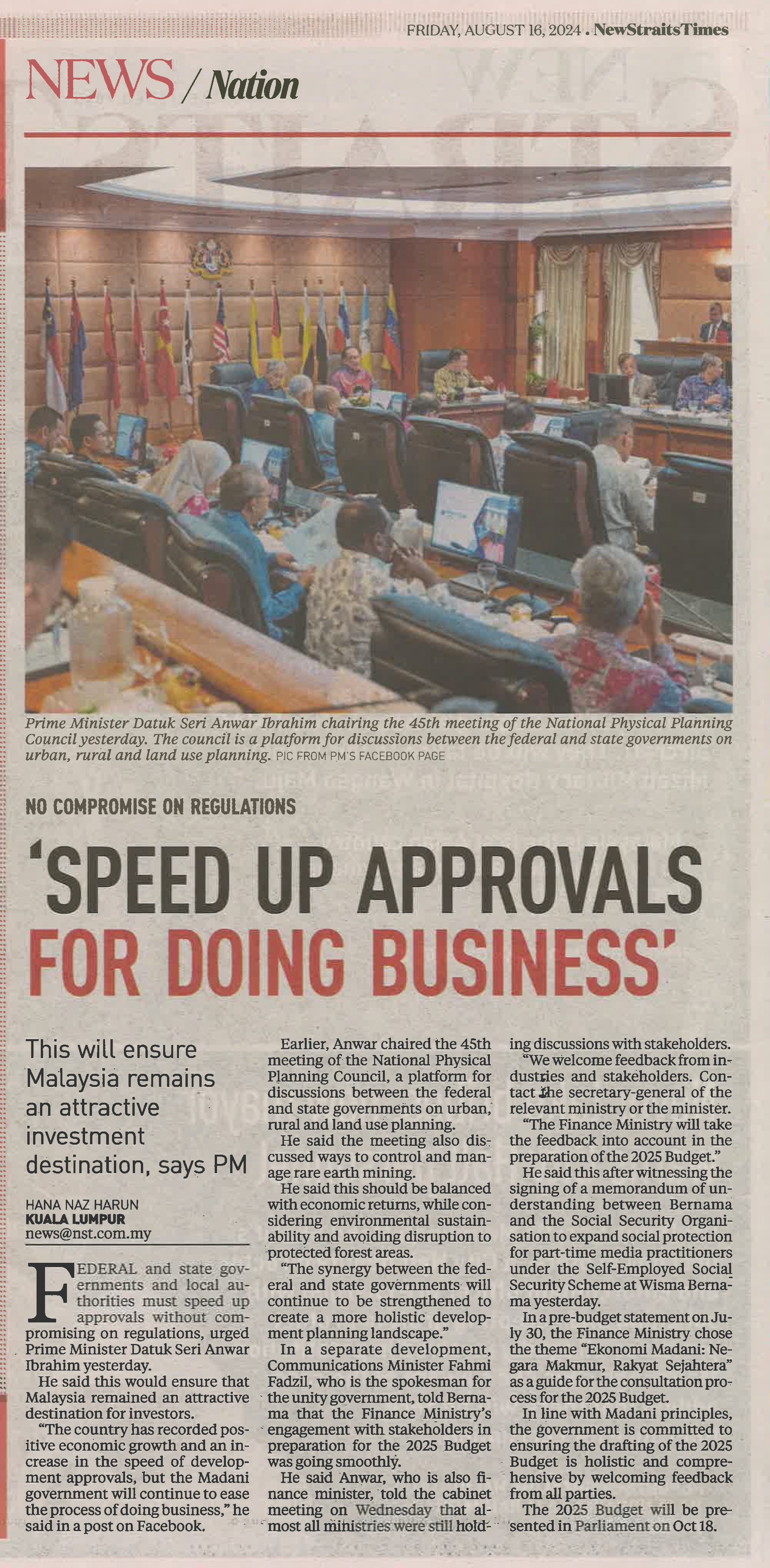 SPEED UP APPROVALS FOR DOING BUSINESS